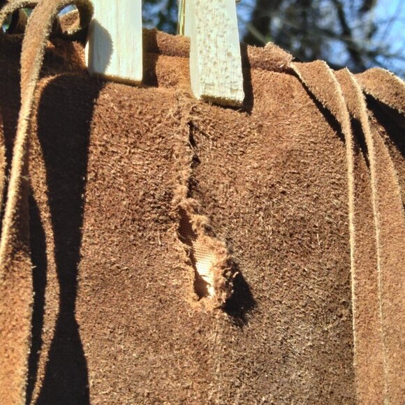 Pypsa Vintage 60's/70's Brown Suede Extra Long Fringe Western Unisex Jacket SzM - Picture 7 of 16